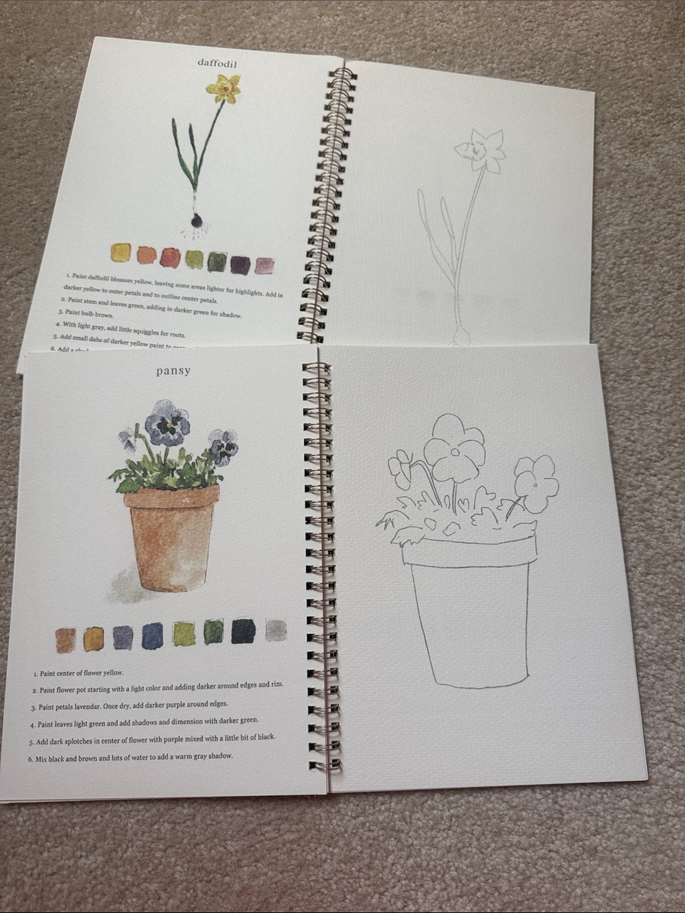 Floral Watercolor Spiral Notebooks TWO - Picture 4 of 7
